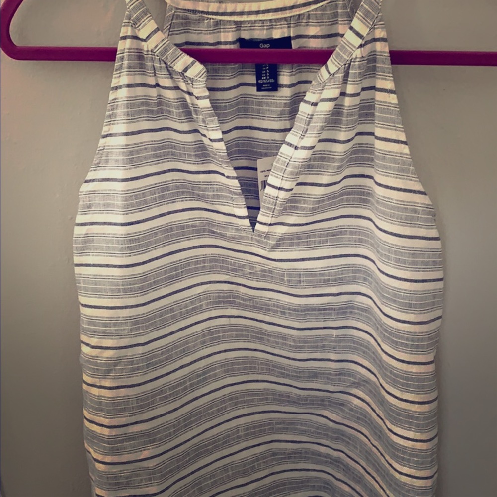 Gap -linen chambray striped racerback tank!